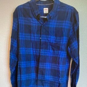 Columbia Men's Blue Plaid Casual Button Down Shirt